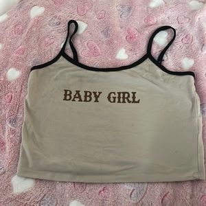 Orange kiss baby girl tank top